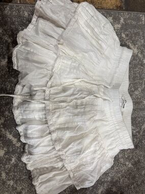 day + moon White Tiered Mini Skort